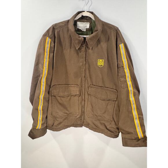 Vintage UPS Delivery Driver Jacket Uniform Costume XL Brown Coat United Parcel